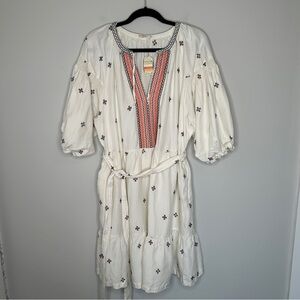 Marine Layer Archive Embroidered Peasant Mini Dress XL NWT $158 Embroidered Boho